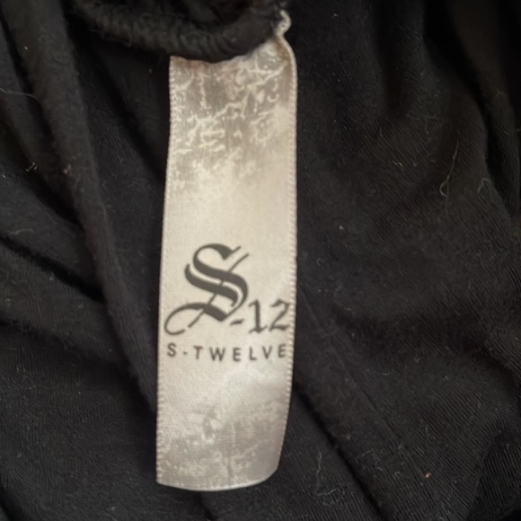 S-Twelve black and white maxi dress with elastic waistband and low back. Small - Picture 6 of 6